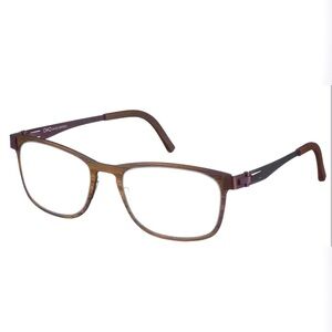 Brown Woodgrain (Zebrawood) Rectangular Eyeglasses, Model 3086